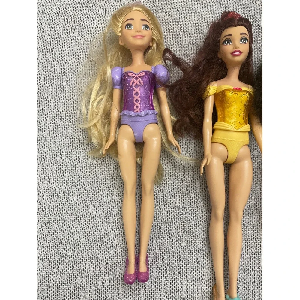 Disney Princess Doll Lot Rapunzel Belle Moana 3 Piece Set 11-12 Inch Dolls‎